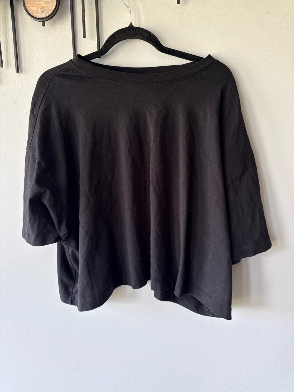 Old Navy Black Oversized Scoop-Neck Tee